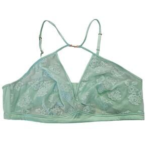 Savage X Fenty Mint Hint Green Strap Up Lace Bralette sz 3X Lounge Feminine